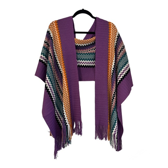 NWOT | Missoni | Purple Zigzag Hat & Scarf Set | One Size - Picture 3 of 16